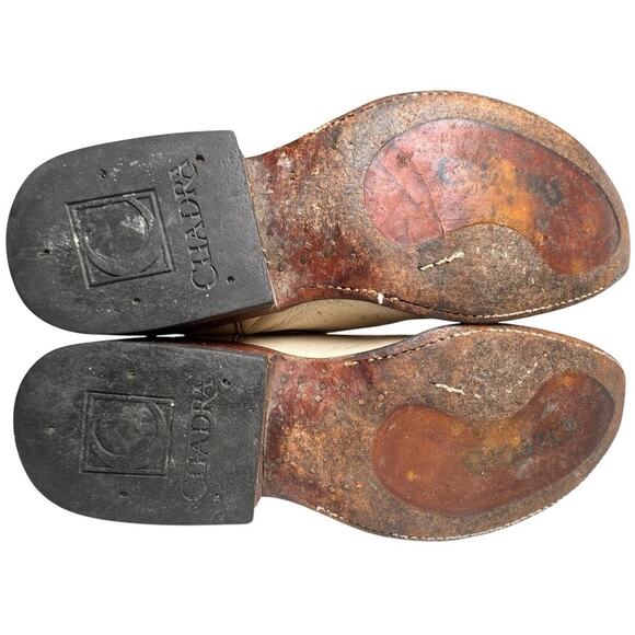 Cuadra‎ Deer Skin Ivory Western Boots Pointed Toe Unisex Men Sz 7 Women 9 - Picture 3 of 16